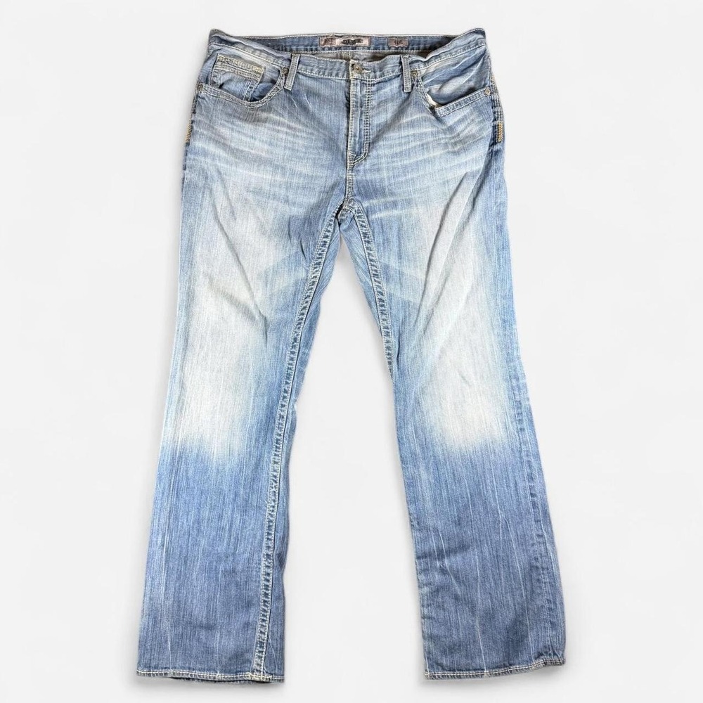 BKE Derek Light Wash Loose Straight Western Jeans Size 40L (40x33)